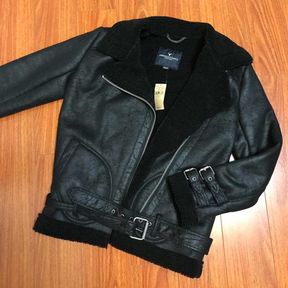 Moto jacket sherpa lining
